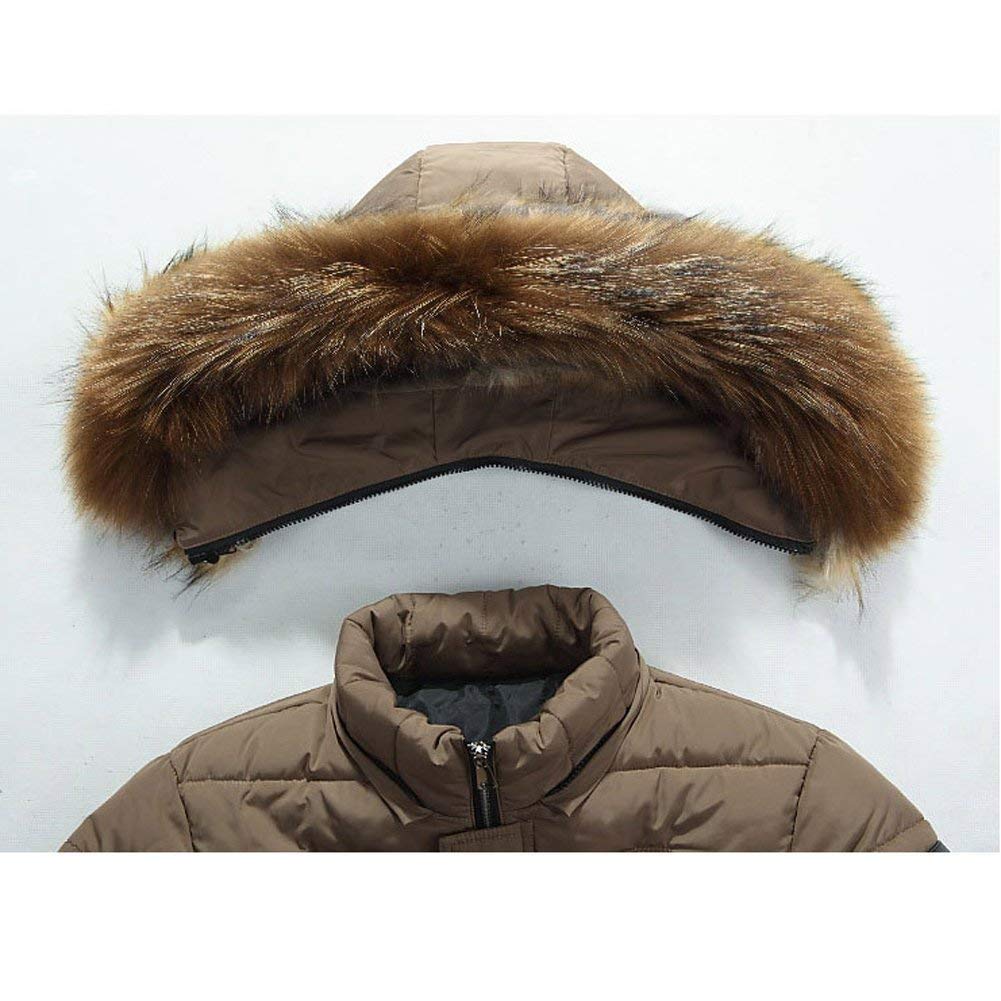 Męska ciepła kurtka zimowa z płaszczem zimowym, modna parka, moda męska, pogrubiony futrzany kaptur, kurtka pikowana, płaszcz męski kurtka z kapturem, kurtka outdoorowa, płaszcz męski Nner, wojskowa zieleń, S