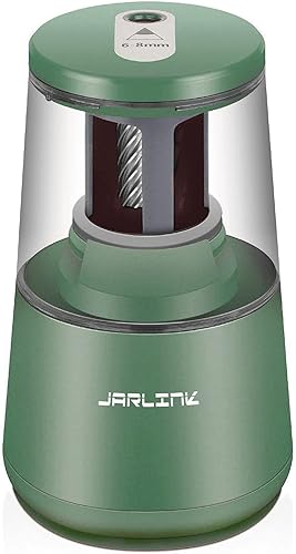 JARLINK Sacapuntas eléctrico, hoja helicoidal de alta resistencia para afilar rápidamente, parada automática para lápices de colores n. 2 (0.315 a