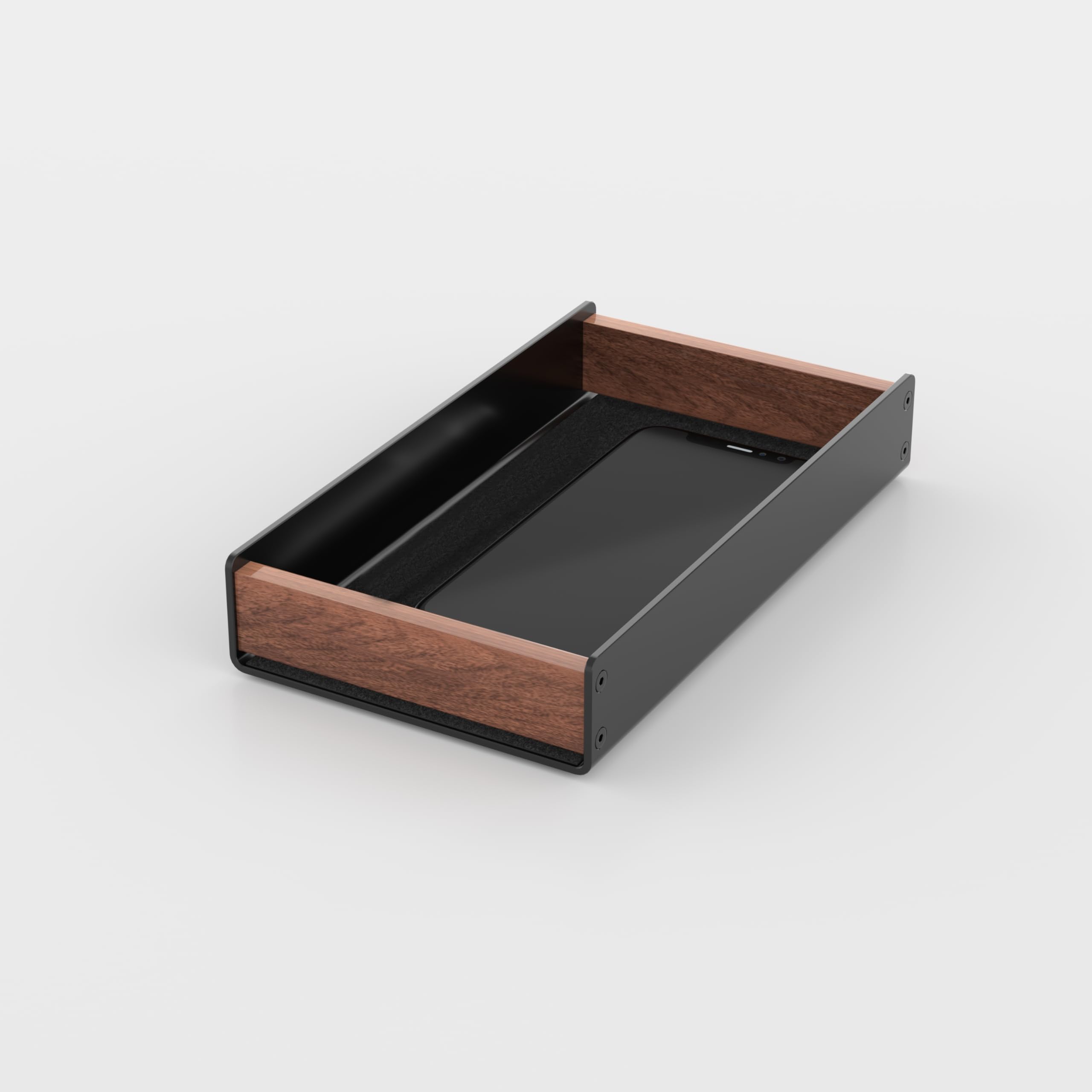Thingy Club Wooden Monitor Riser Solid Wood Walnut Computer Desk Shelf Laptop Stand Extra Monitor Stand For Computer (Desk Tray- Black Walnut)