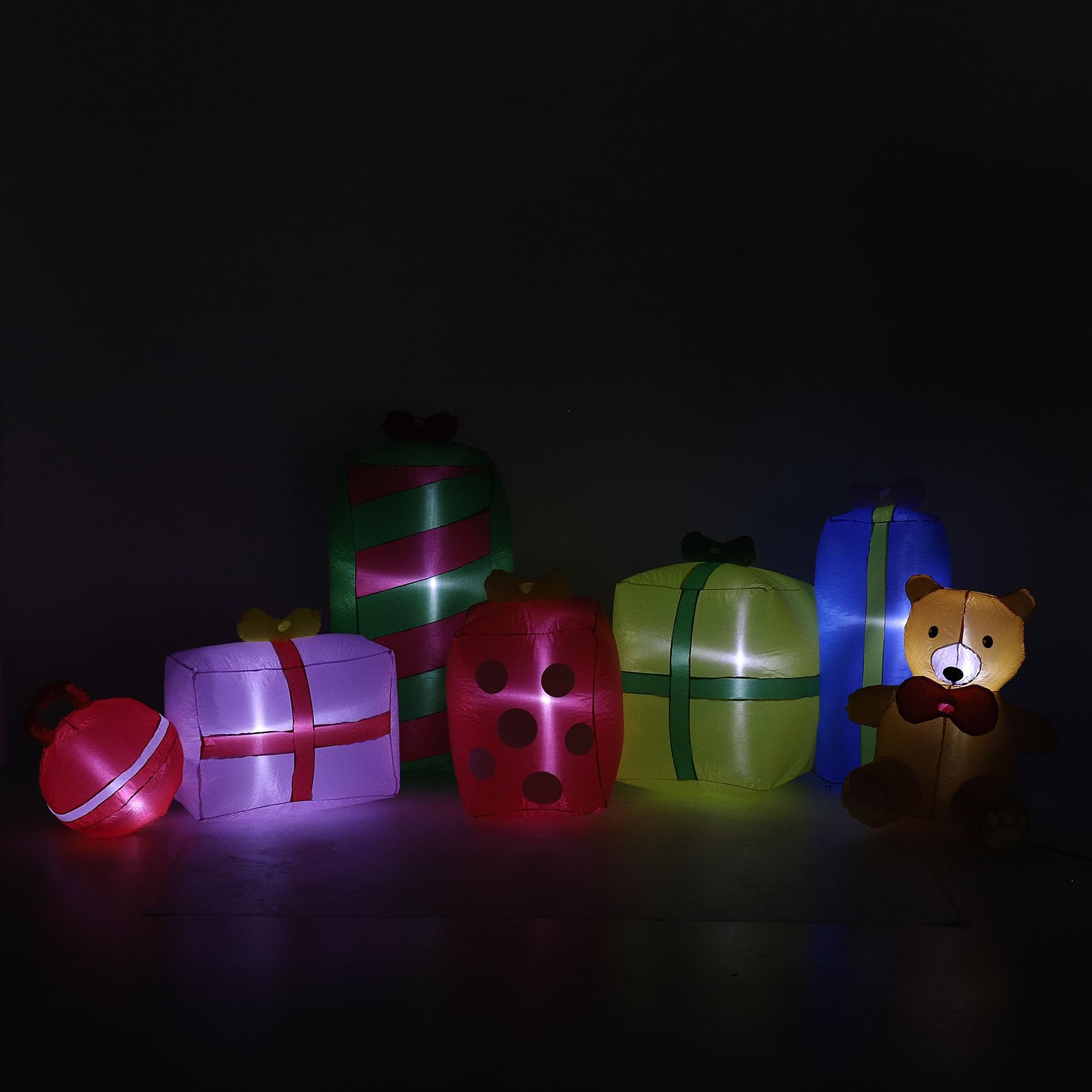 Gommoni natalizi da , grandi decorazioni per esterni, scatole regalo con orso e luci a LED, per vacanze, feste, giardino, prato, decorazione invernale (spina europea 220-240 V)