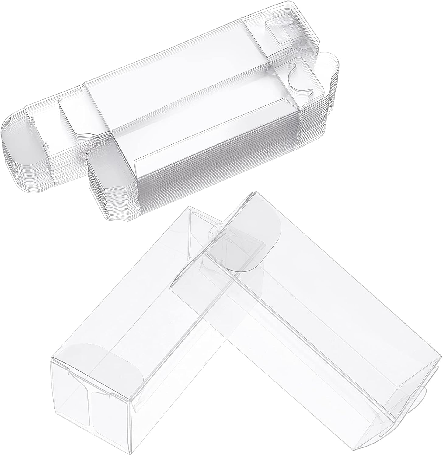 NBEADS 30 cajas de PVC de plástico transparente, 3x3x8cm cajas de embalaje de regalo transparentes para bodas, fiestas, cajas de regalo para caramelos, galletas, pasteles, regalo y moldes