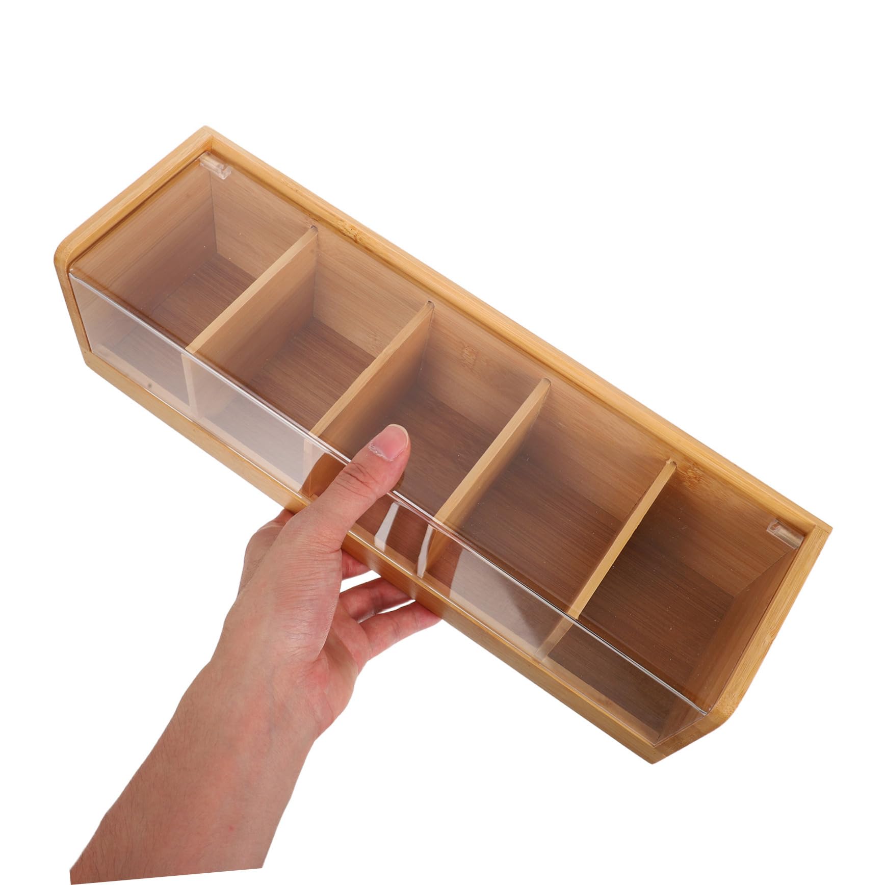 INOOMP Caja para Guardar Té Tapa Organizador de Bolsitas de Té de Compartimentos para Cocina Almacenaje y Especias