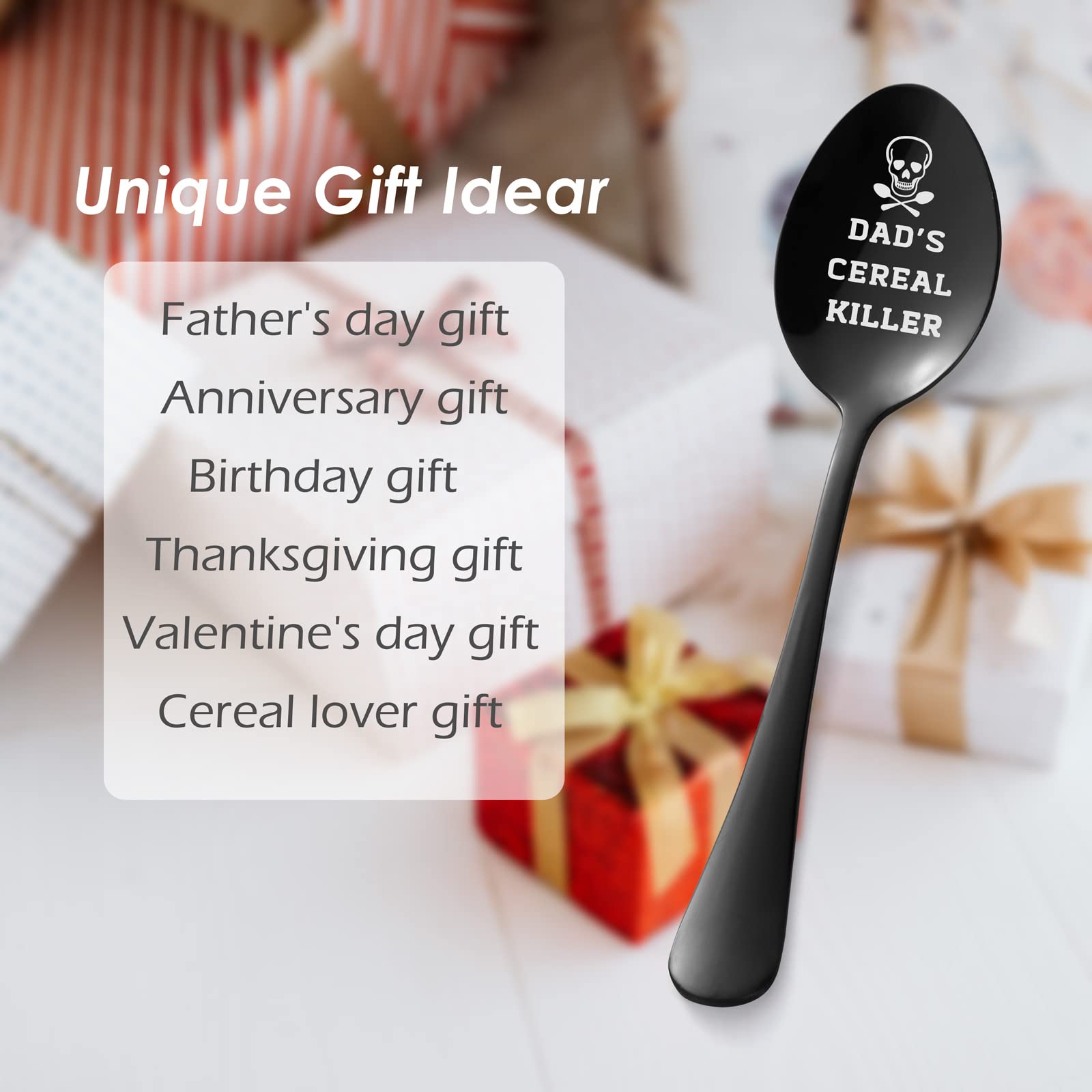 Graviertes Müslischöffel-Geschenk Für Vater – Edelstahl, Ca. 19,5 Cm, Persönlich, Für Geburtstag & Weihnachten