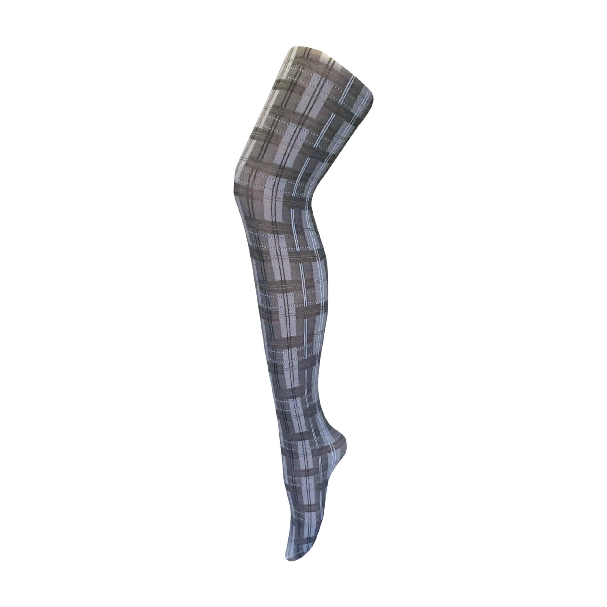 Sock Snob Women's Opaque Patterned Tights - 80 Denier - White - Size 18-22