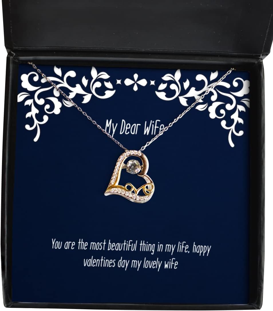 Wife for Wife, You are The Most Beautiful Thing in My Life, Happy Valentines, Fancy Wife Love Dancing Necklace, Jewelry from Husband