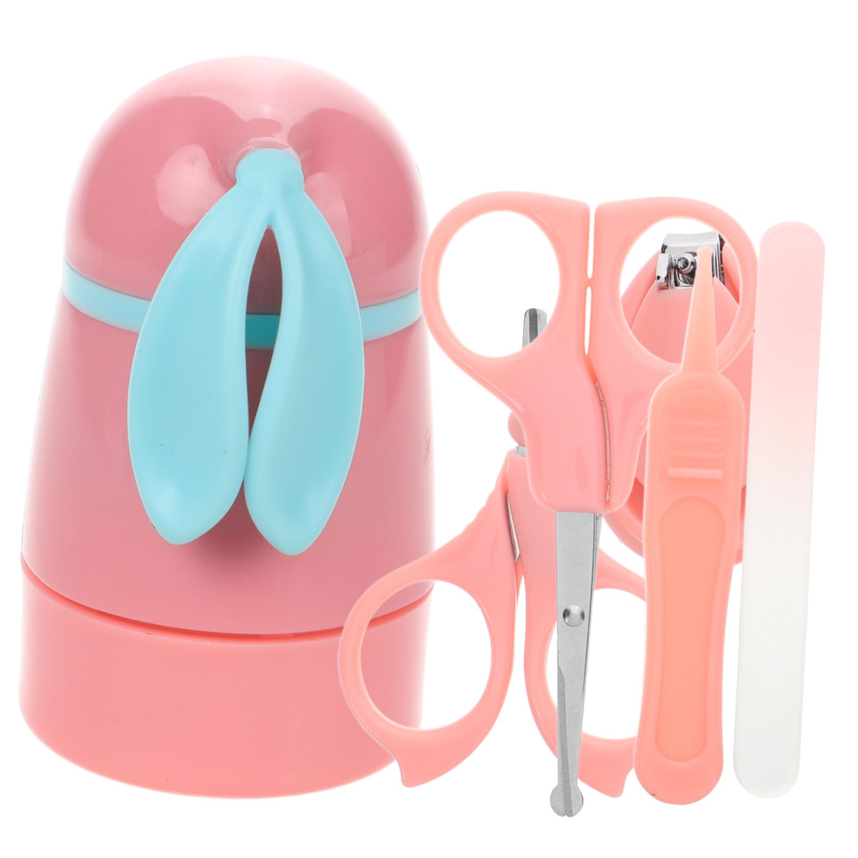 YARNOW Baby Nail Care Essentials 5 in 1 Baby Nail Clippers Scissor File Tweezers Newborn Grooming Gentle Design