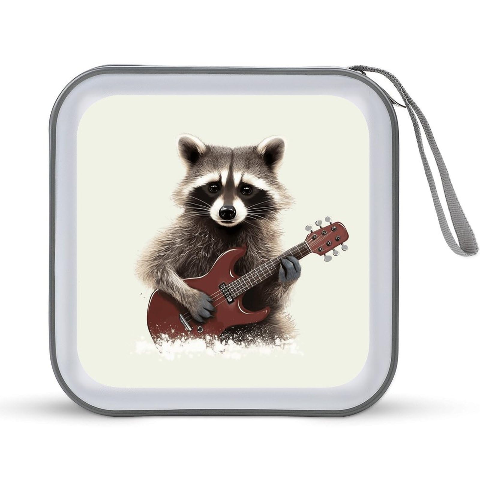 VstaDank Funny Raccoon CD Case 40 Capacity DVD Case with Zipper Disc Storage Organizer Portable CD Holder Storage Hard Plastic DVD Wallet Holder Organizer for Home Car Travel