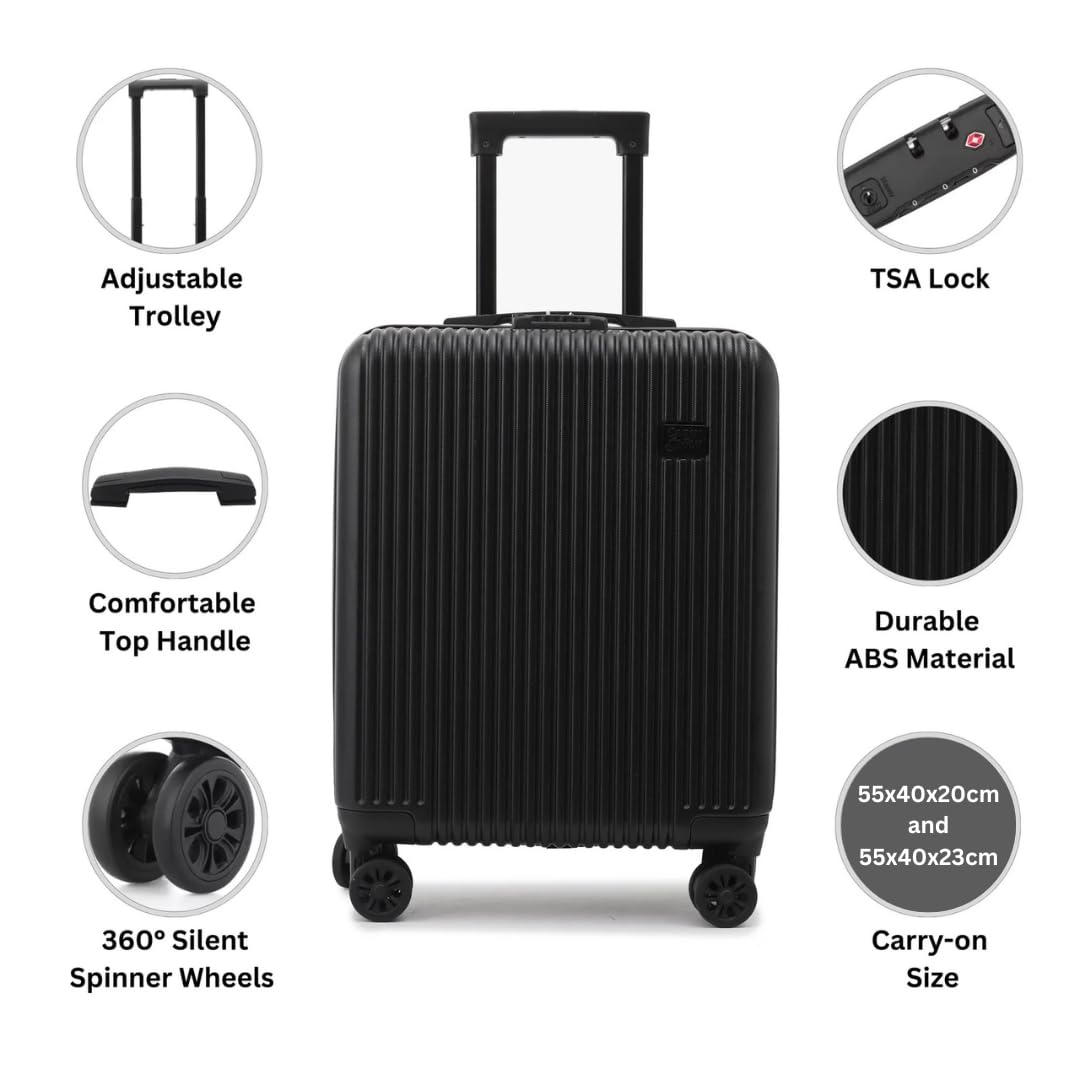 Cruisair 40x30x20cm, 55x40x20cm, 55x40x23cm, 55x35x25cm walizka, czarny, 55x40x23cm, Walizka