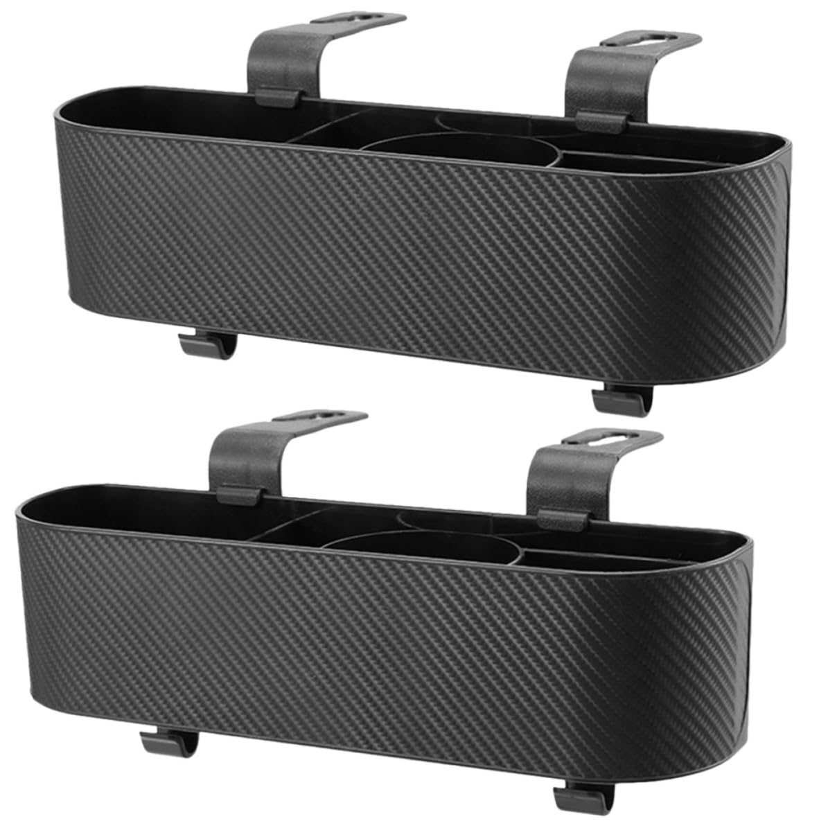 Toddmomy 2 Pezzi Organizer per Sedile Auto in Plastica Nero Spazio Extra per Bevande e Snack, Facile da Raggiungere, Scatola Portaoggetti Versatile per Viaggio e Uso Quotidiano