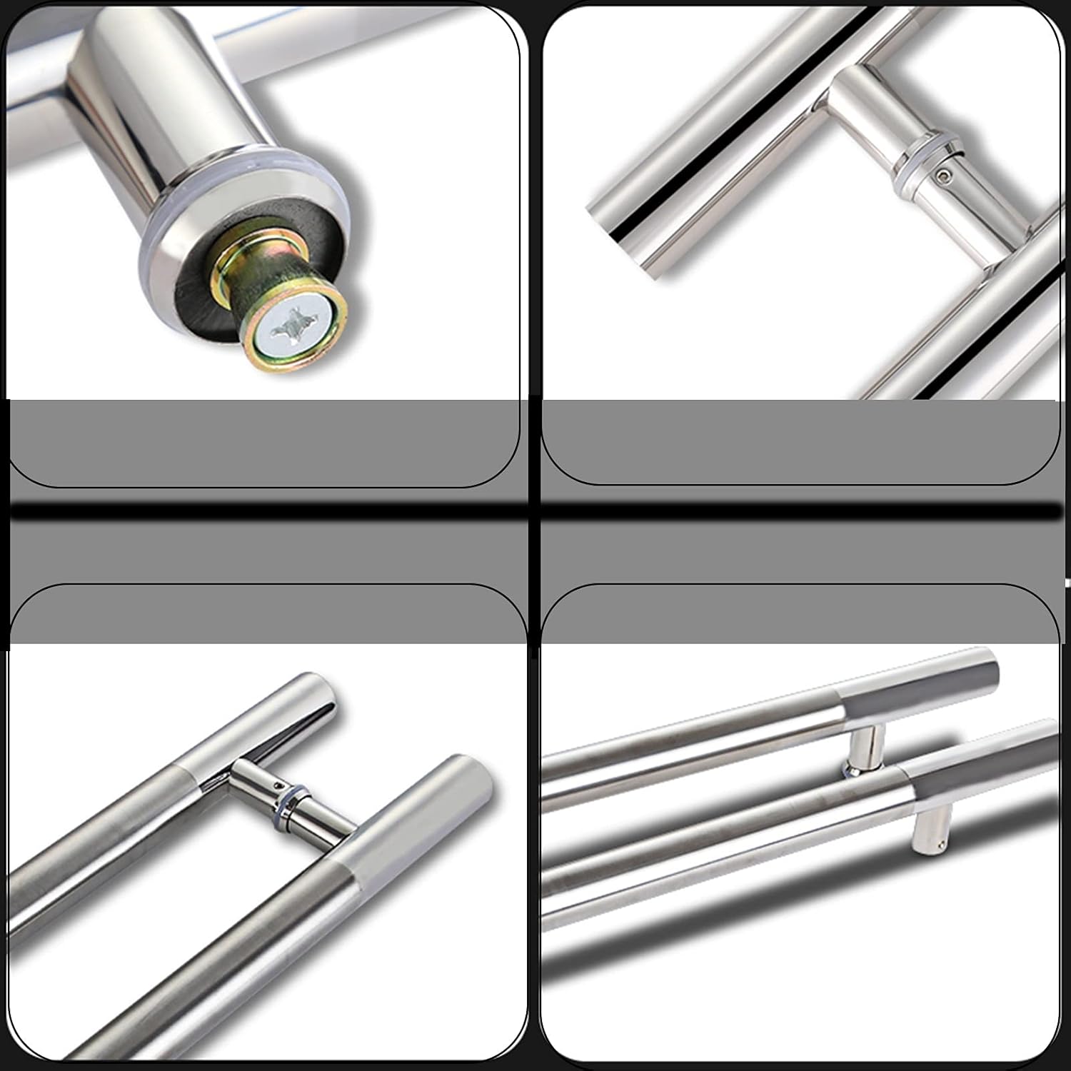 Bathroom Glass Door Handle Suitable for Shower Enclosures Door Knobs Sliding Doors Grab Bar for Screen Internal/External (Size : 800mm+1000mm)