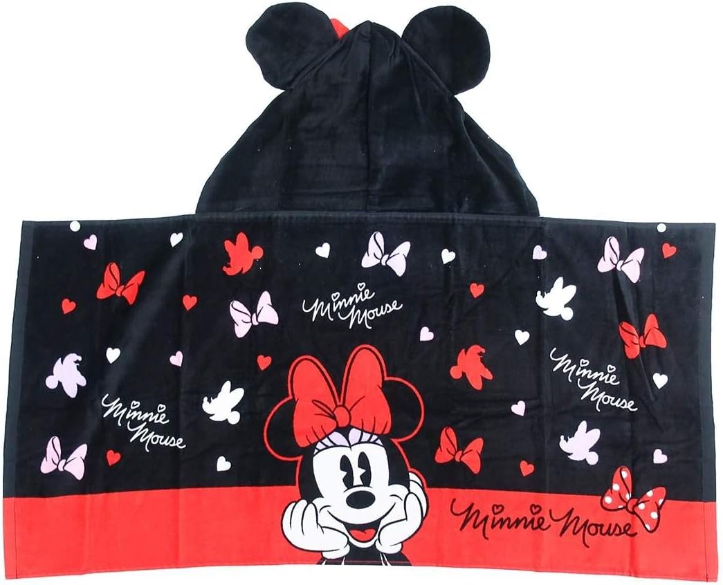 Amazon Co Jp ミニーマウス タオルポンチョ フード付き コンパクト バスタオル ジェミニ ディズニー ホーム キッチン