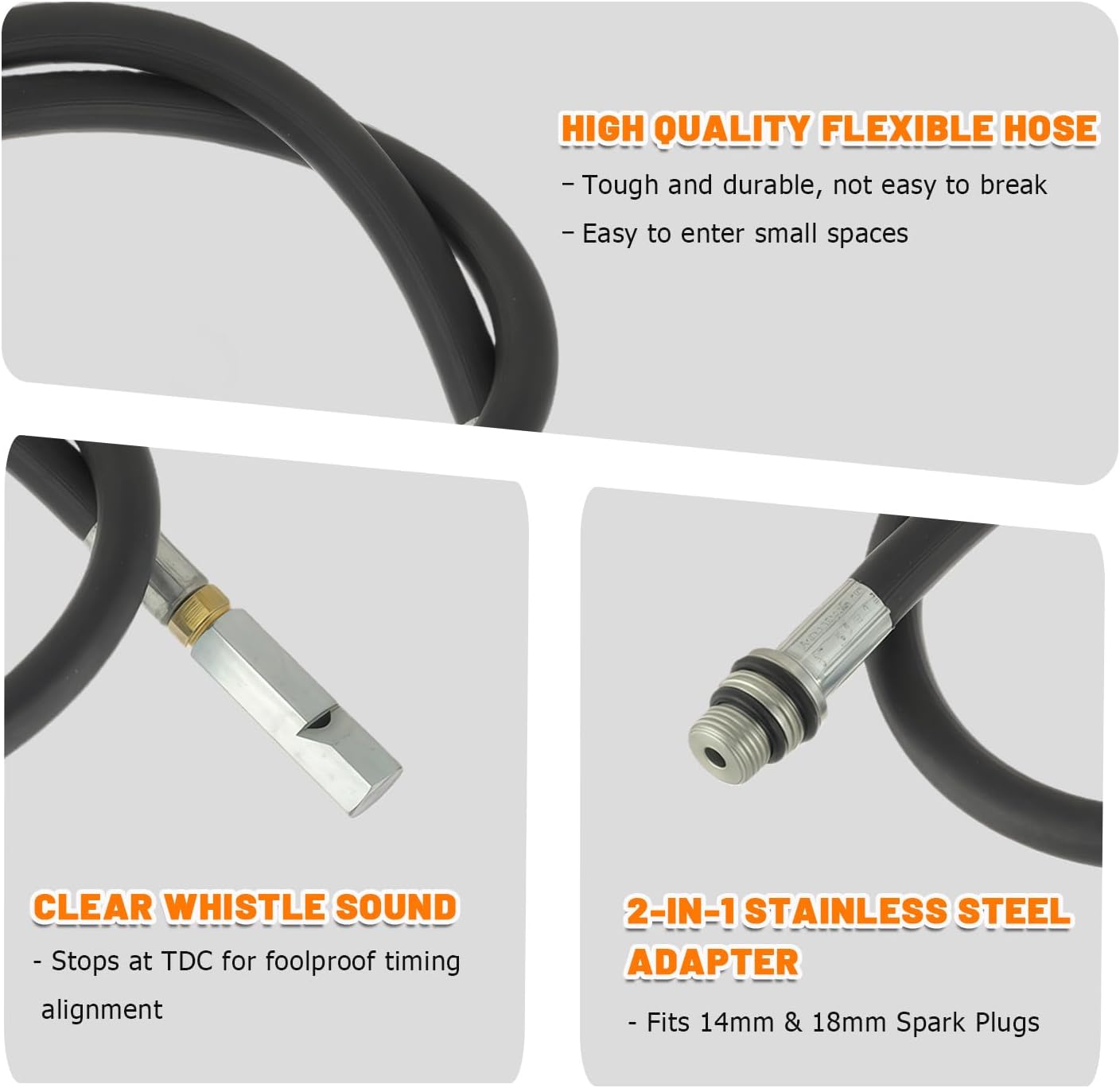 Top Dead Center Tool 8016MRG TDC Whistle, Replace 8016MRG 33650 7880, Universal Top Dead Center Tool with 14mm/18mm Spark Plug Ports for Distributor Installation, Timing & Valve Adjustment