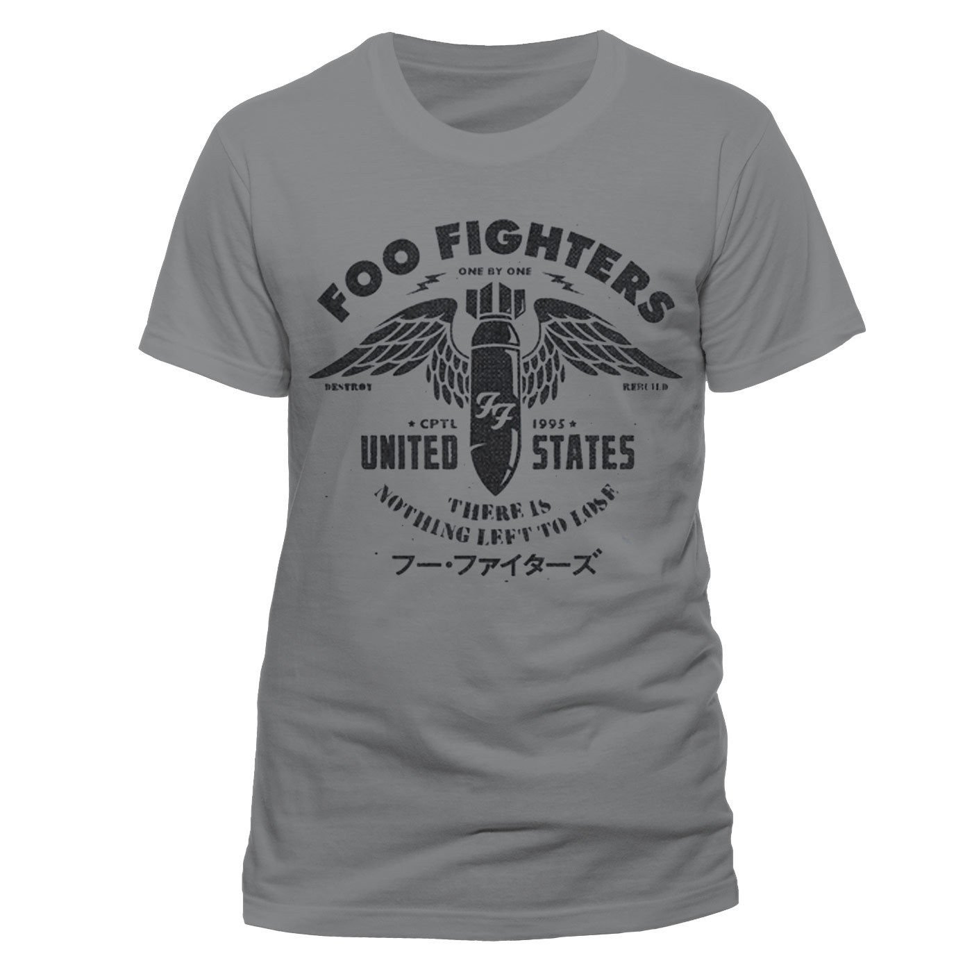 Foo Fighters Stencil Official Tee T-Shirt Mens Unisex (Small) Grey