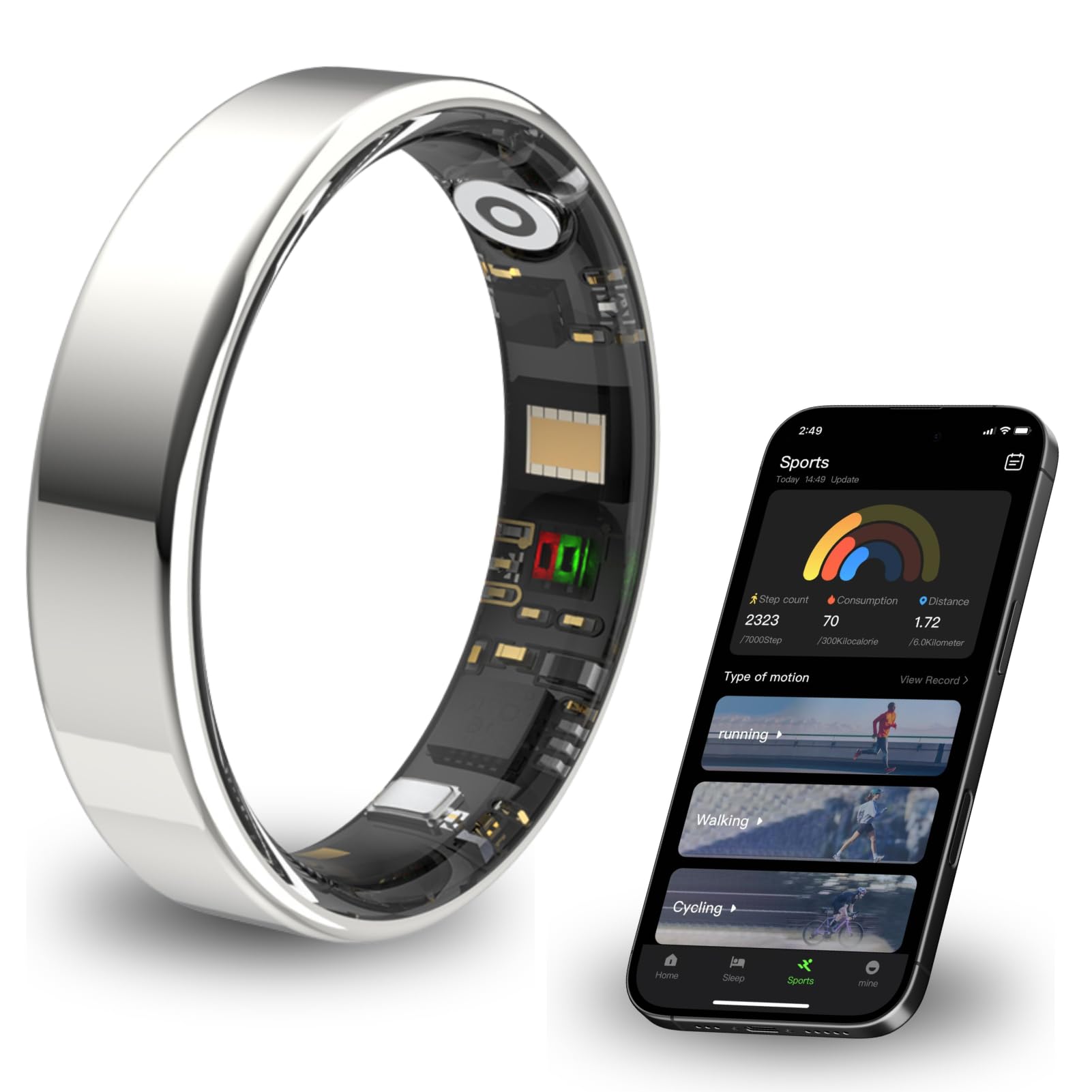 2026 Smart Ring for Women and Men Ultra Thin 6.0mm Fitness Tracker | Heart Rate Sleep Blood Oxygen Steps and Cycle Monitoring | No Subscription Required (Silver, #9)