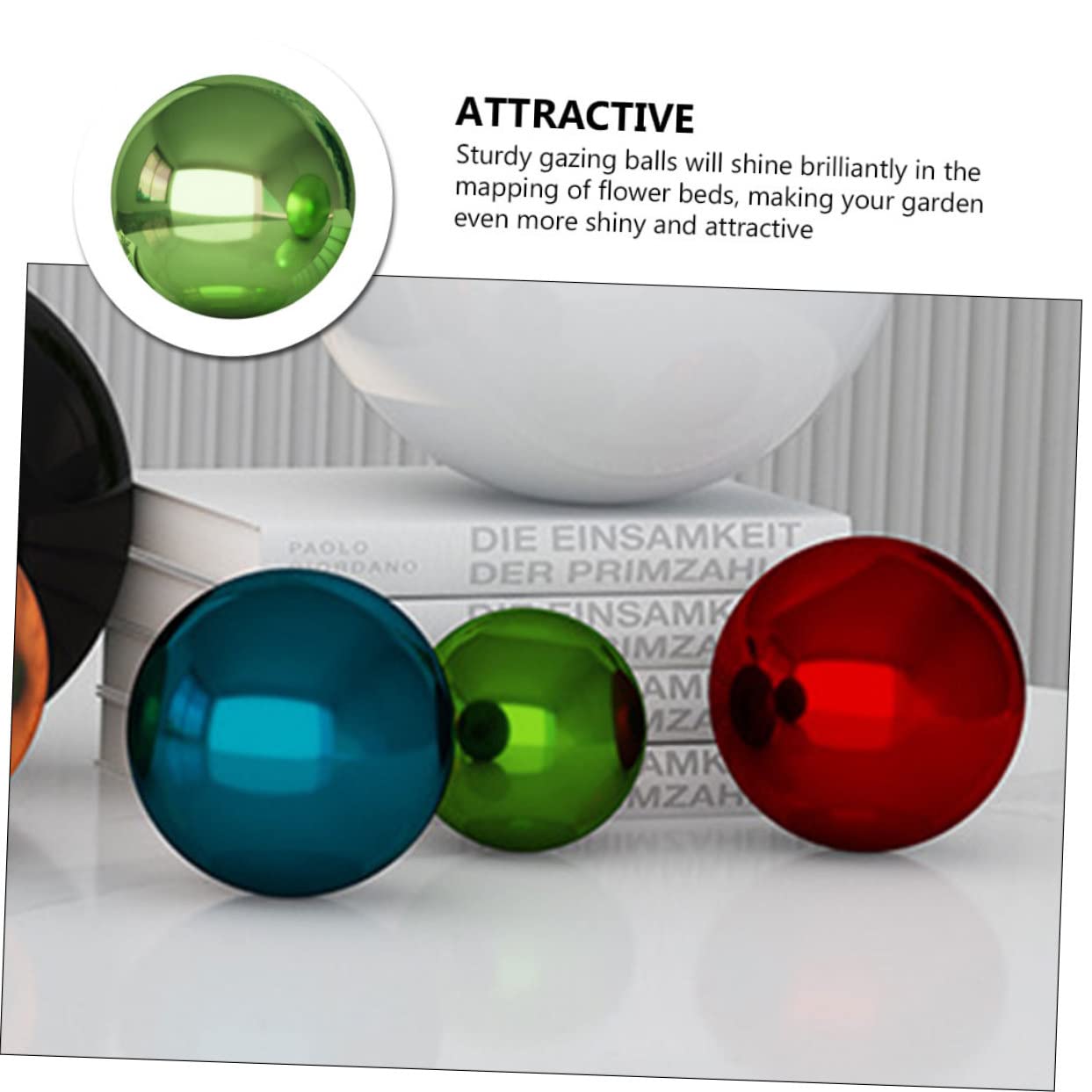 IWOWHERO Stainless Steel Gazing Ball Polished Garden Mirror Sphere Gem Reflective Decor for Outdoor Photography Durable and Lightweight Metal Ball for Garden Decoration