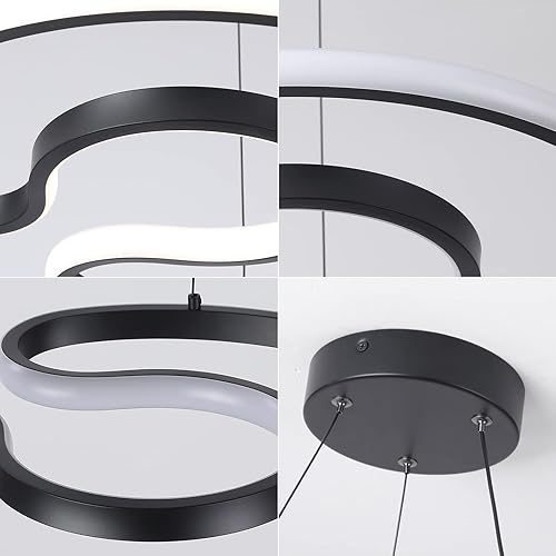 Miniatura 3 de Moderno candelabro LED regulable de 45 W, temperatura de color, 3000 K-4000 K-5000 K, diseño creativo adecuado para sala de estar, comedor, cocina,