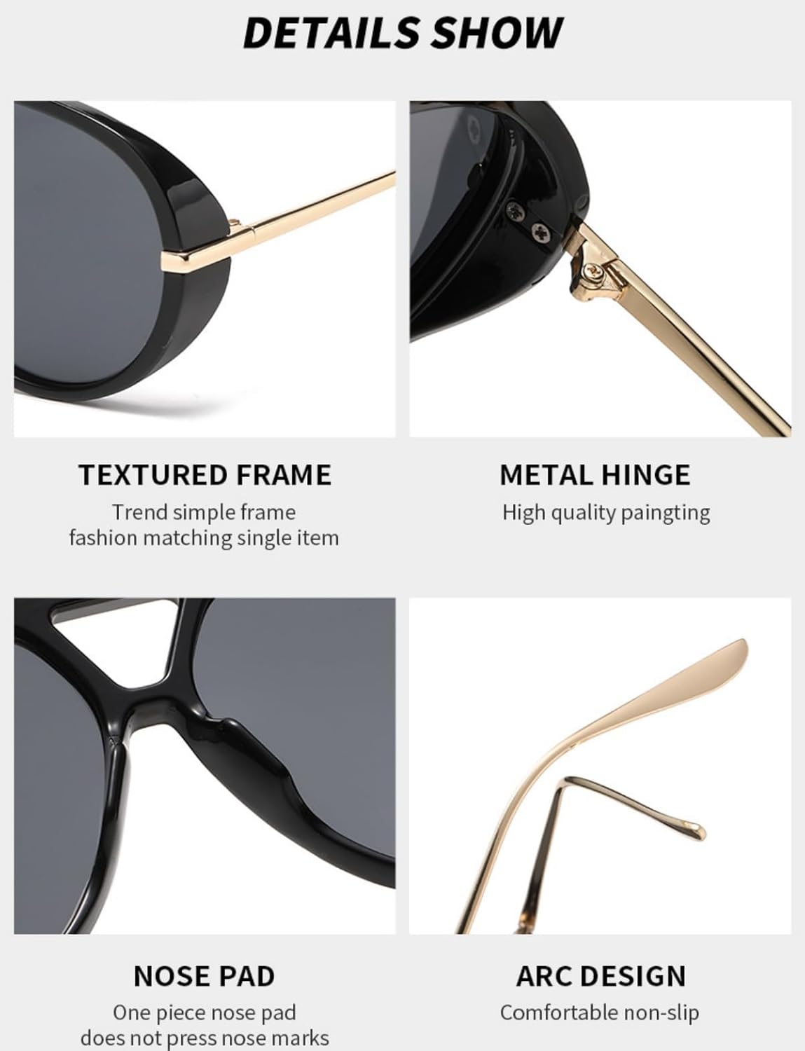 IKANOO Oversized Aviator Sunglasses for Women Men Trendy Large Big Double Bridge Shield 70s Sun Glasses - Image 6