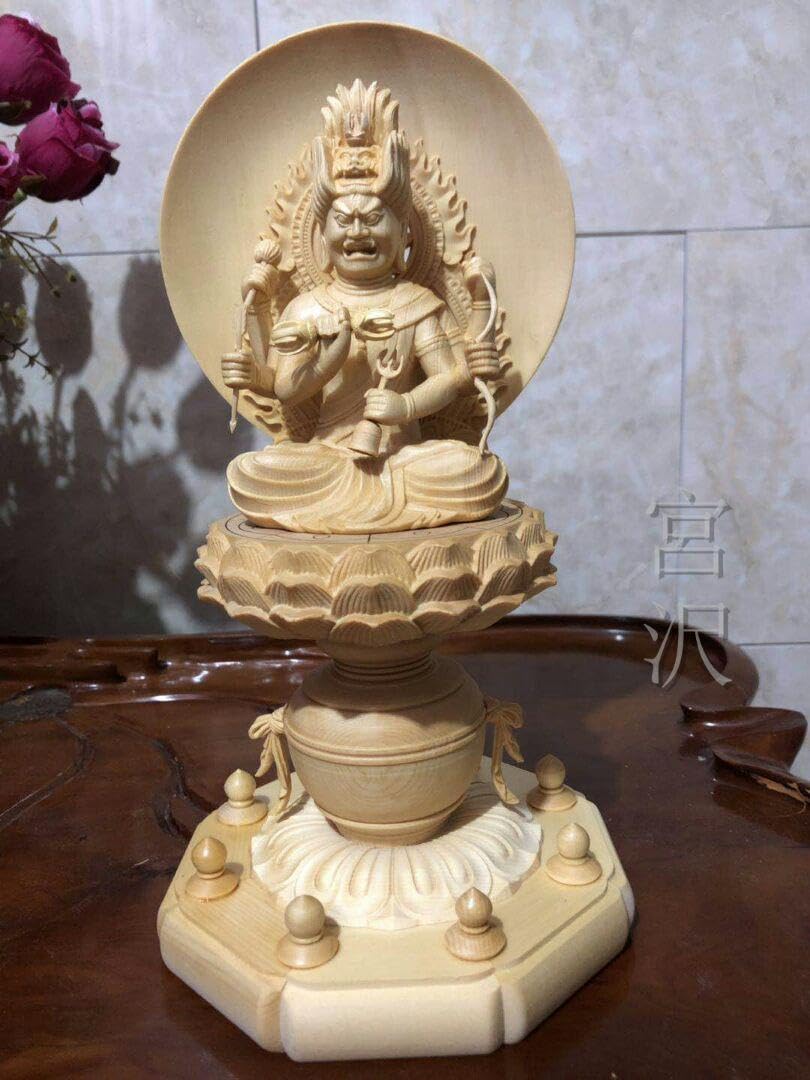 Amazon.co.jp: 宮沢極上質 愛染明王 開運風水 祈る厄除 木彫仏像 供養 