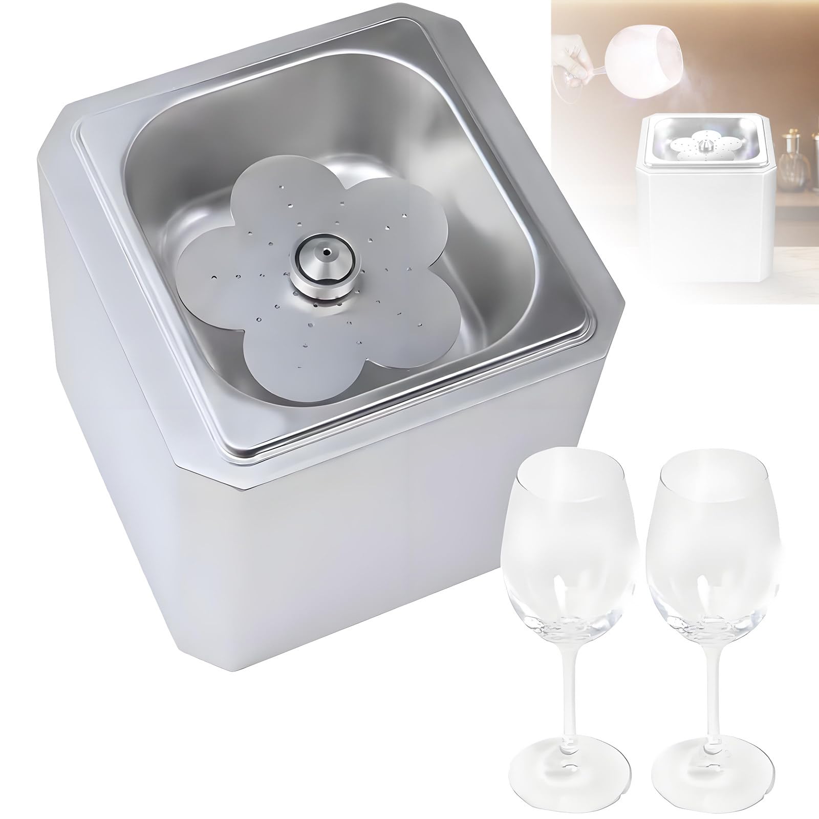 Enfriador de Vasos de CO2 de enfriamiento rápido, Enfriador de Mesa para Vasos de Cerveza con Luces de neón, 6 Unidades por Vaso, para Vasos de cóctel, Bares y restaurantes
