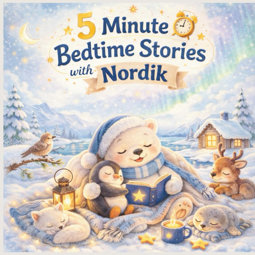 5 Minute Bedtime Stories with Nordik: Cozy Calming Stories to Help Kids Relax, Feel Safe, and Fall Asleep (Nordik’s World Adventures)