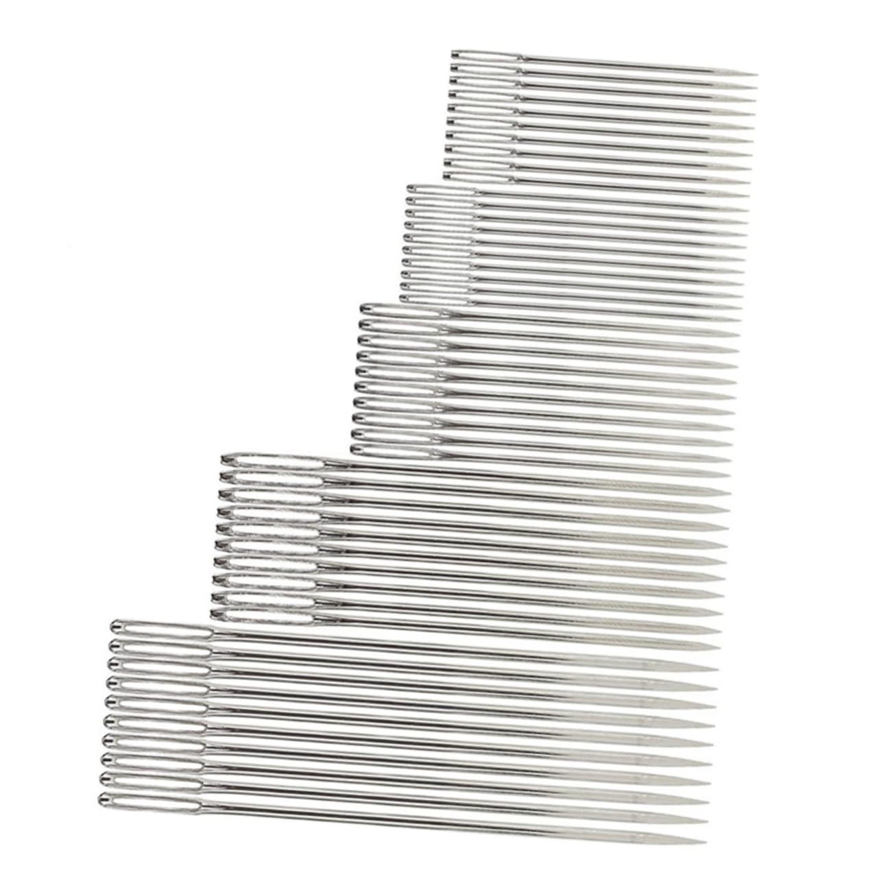 HOODANCOS 5 Sets of Needles for Hand Sewing 50pcs 5 Sizes Each 10pcs Sewing Tools Yarn Knitting Needles Stainless Steel Sewing Accessories