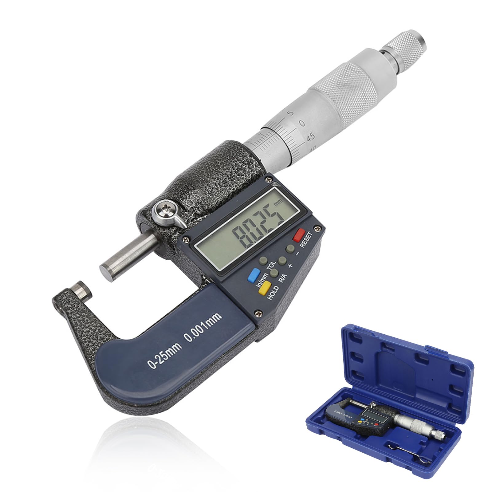 Micrómetro digital, calibre vernier de 0-25 mm con precisión de 0,001 mm