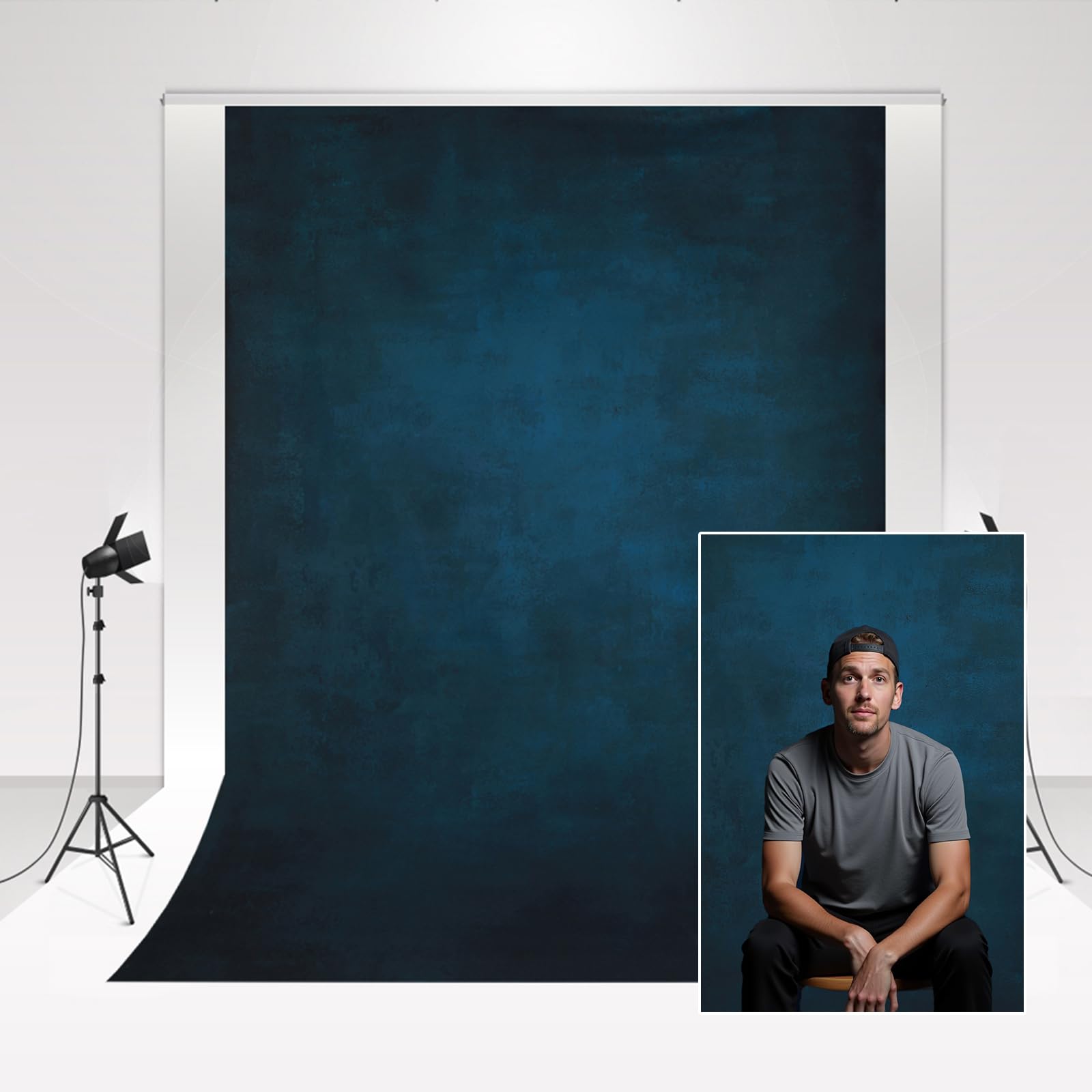 Kate Fotografie Hintergrund Dunkelblauer 2x3m Foto Studio Hintergrund Retro Mikrogradienten klassisches Blau Hochzeits Fotografie Foto Wand Artikelanzeige Waren Zeigen Requisiten