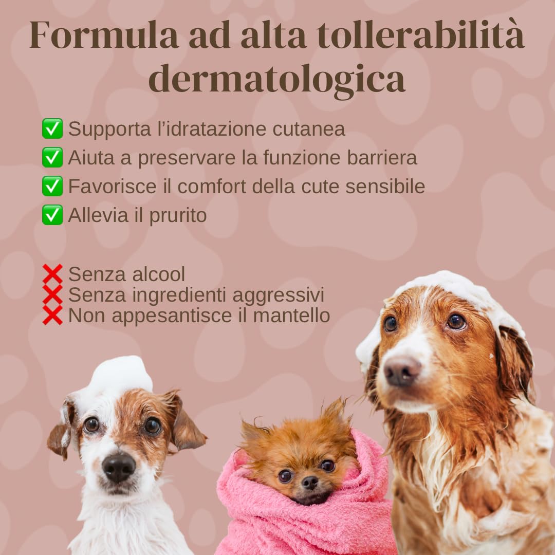 HydraBarrier Vet - Shampoo per Cani con Dermatite Atopica - Antiprurito, Emolliente e Idratante - Senza Alcol, Clorexidina, SLS/SLES e Siliconi - Per Tutte le Razze - 250ml