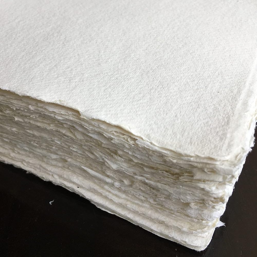 Khadi Carta per acquerelli, 100% fatta a mano, 320 g/m², ruvida, confezione da 20 fogli, formato A3