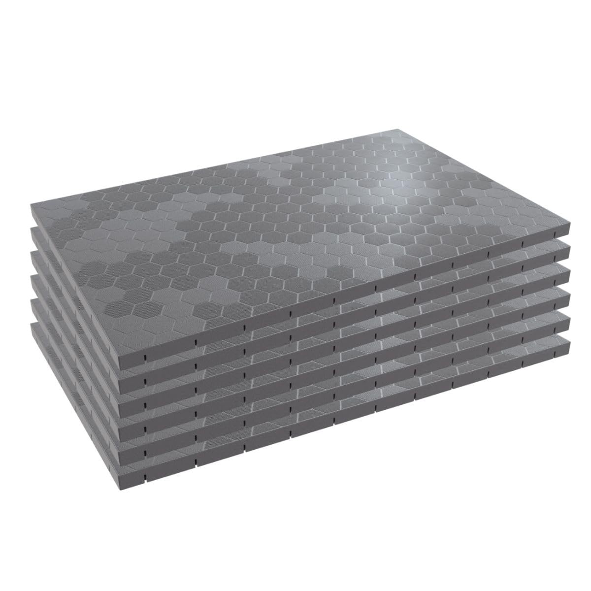 INTEC - Dalle de sol Clipsable Grise 116 x 76 x 3 cm - Dalle Garage Rectangulaire Polypropylène Revêtement de Sol Modulable Intérieur/Extérieur