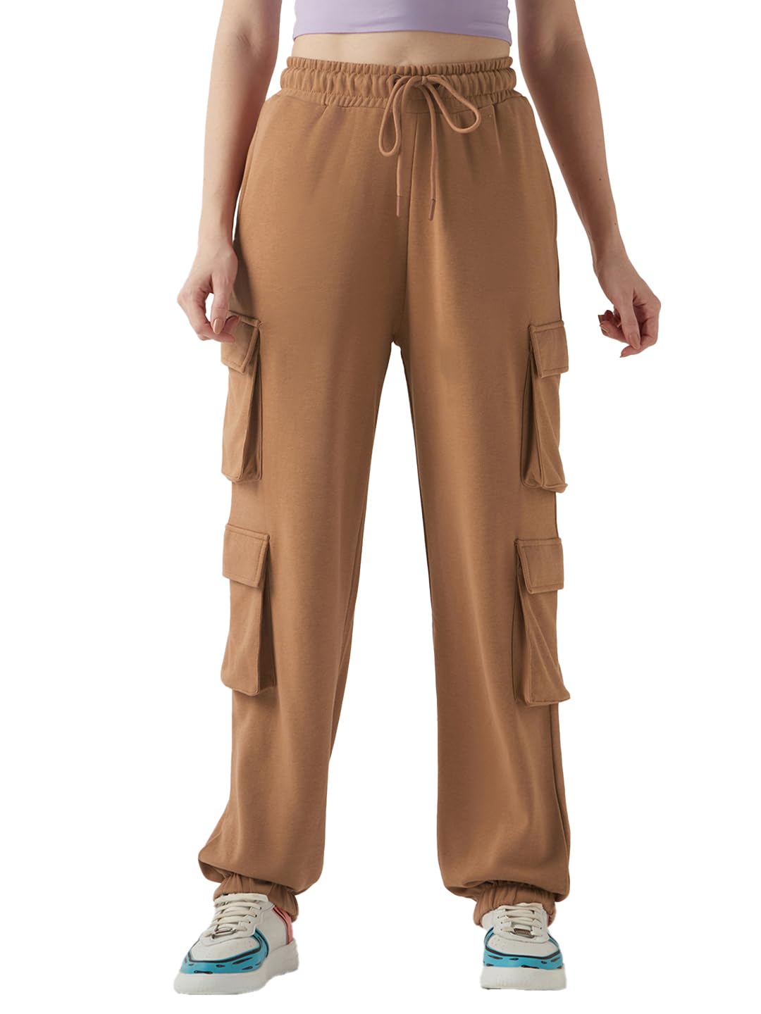 bewakoof Women's Cotton Super Loose Fit Joggers|Bewakoof Air 1.0 | Track pants for woman | Lower for women | Multipurpose | Activewear | Utility Pockets | Lightweight & Flexible Elastic Waist | Casual Joggers | Loose Fit-picture-26