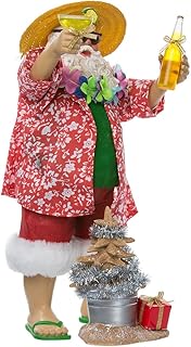 Kurt Adler Fabriche' Beach Santa, 10-Inch, 2-Piece set