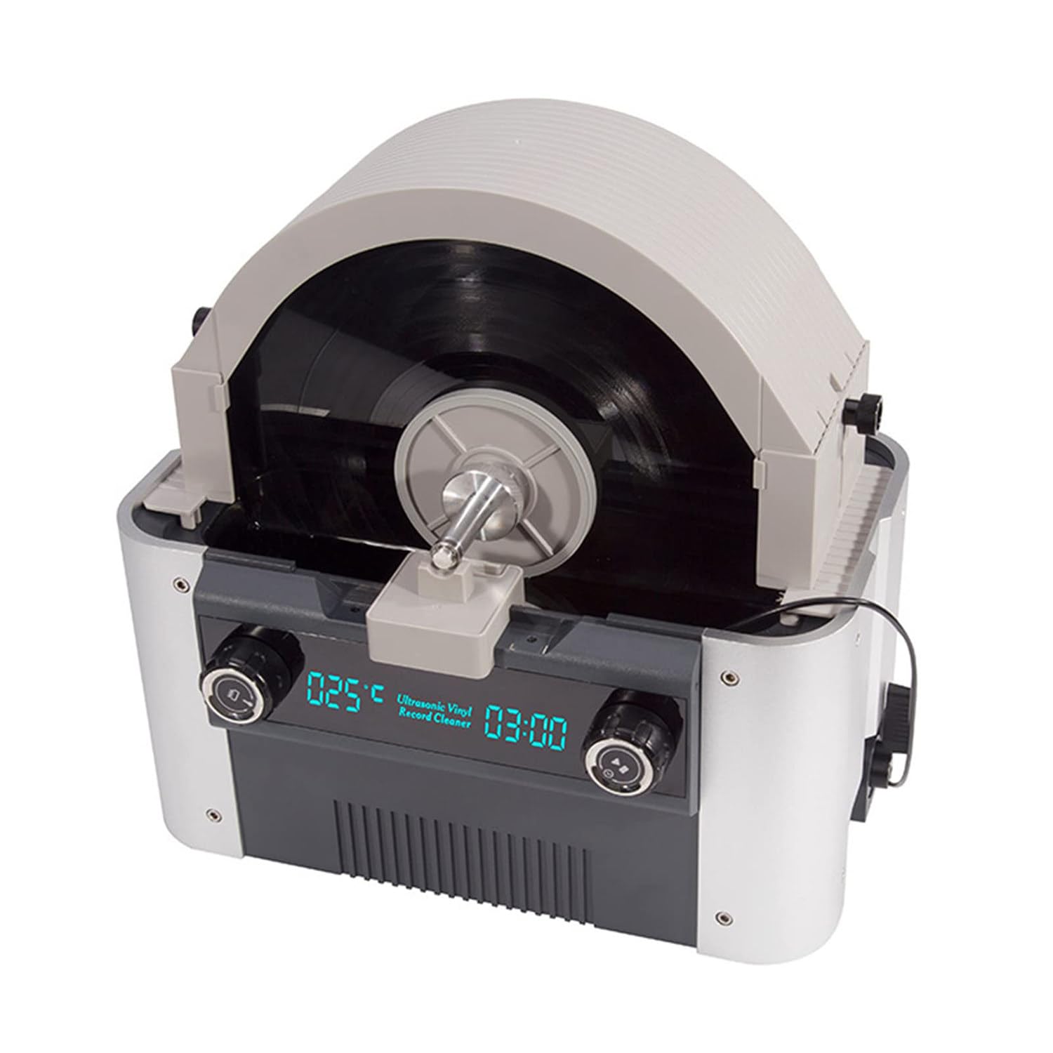 Pulitore ad ultrasuoni Digitale Professionale da 6 Litri Pulitore di Dischi ad ultrasuoni Registra CD 49kHZ 240W con Timer e riscaldatore Supporto per Dischi e Tubo di Scarico