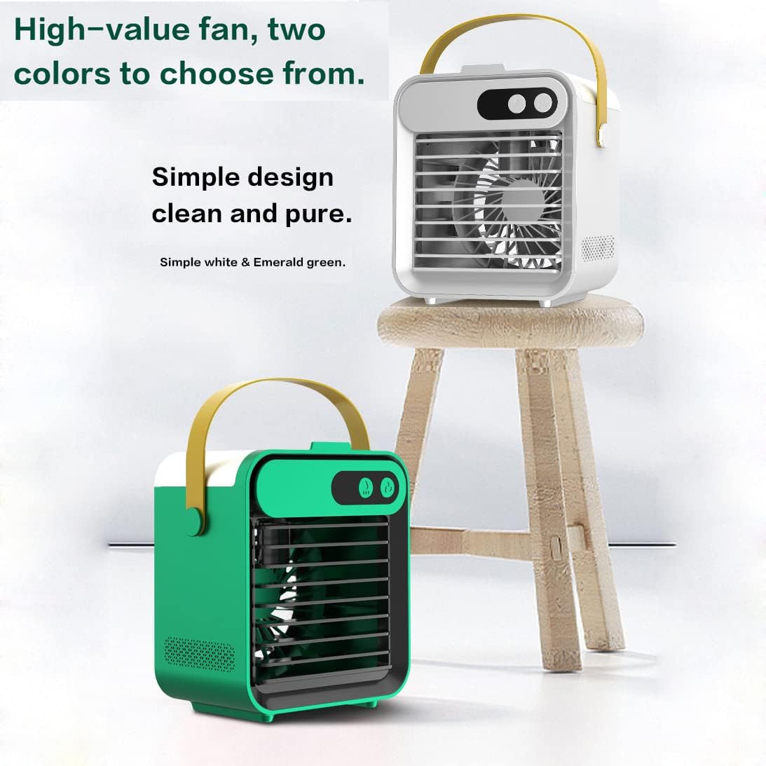 Mini Fan Portable Air Conditioning USB Air Cooler Mobile Humidification Small Water Cooled Household Air Conditioning (Green)