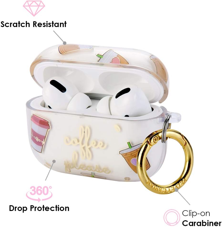 Velvet Caviar AirPods Pro Case Coffee - Protective Clear Cases Compatible with Apple Airpod Pro