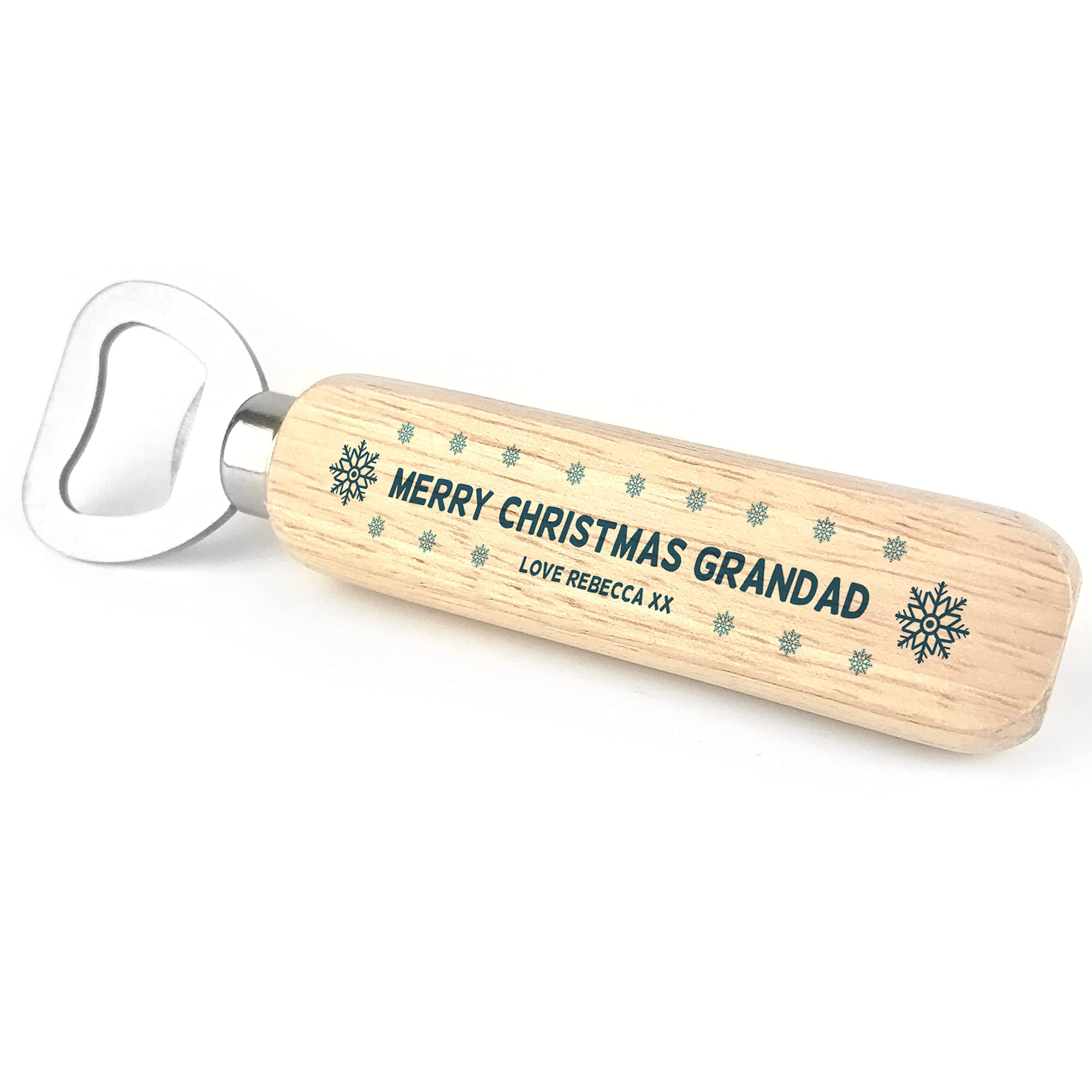 Red Ocean Personalised Grandad Wooden Bottle Opener Novelty Christmas for Grandad