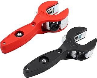 Rotary Pipe Cutter, 2 in 1 Close One Hand Fast Pipe Cutting Tool, Ratchet Tube Cutter, Tube Compact High Precision, 5/16-1-1/8" Stainless Steel Copper Aluminum (Black)