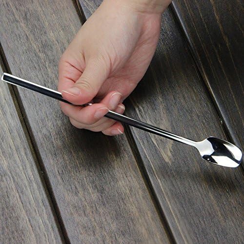 Latte Macchiato Coffee Spoon Set, YFWOOD 8 Pieces, Long Handle Spoon, 8.07"/20.5CM, Ice Cream Sundae Spoon, Tea Spoon, Dessert Spoon