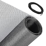 HOMMEE Window Screen Replacement Kit, 39'W × 118'L Fiberglass Adjustable Window Screen with Screen...