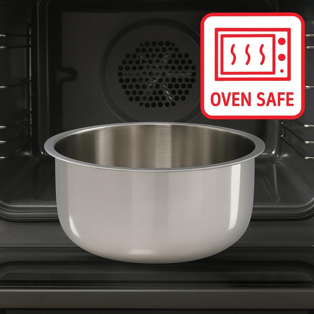 Tri-Ply Stainless Steel Tope 20 cm Without Handle 3-Layer Aluminum Core Construction for Even Heating Induction & Gas Stove Compatible Rust-Free Cookware Pot for Boiling Milk, Tea, Soups & Curries