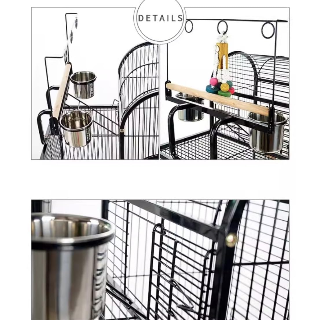 Amazon | 鳥かご 鳥籠 55インチの大型オウムケージ、上部におもちゃの