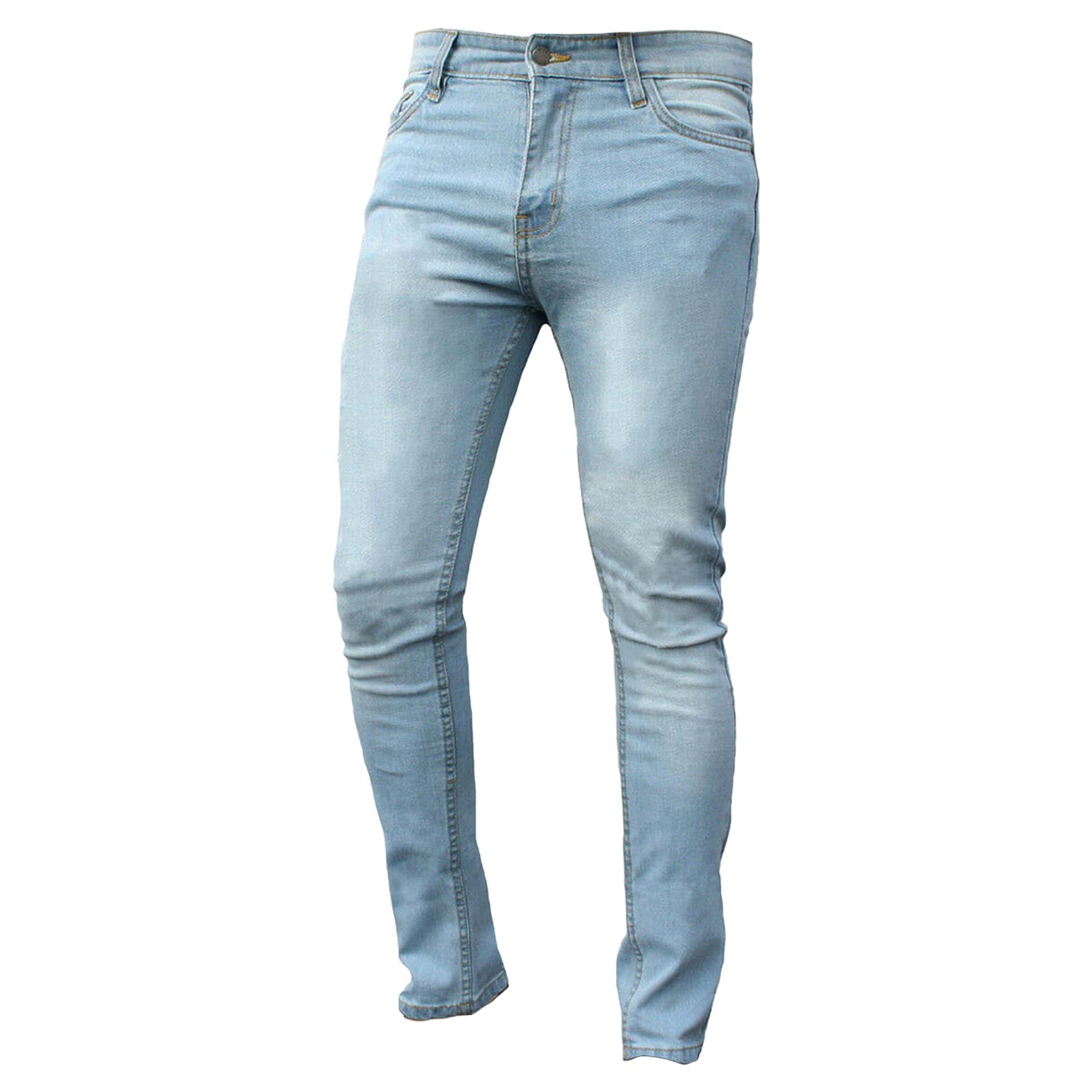 Men's Slim Fit Stretch Skinny Jeans Casual Comfy Denim Pencil Pants Stylish Washed Tapered Leg Jean Trousers (Light Blue,XX-Large)
