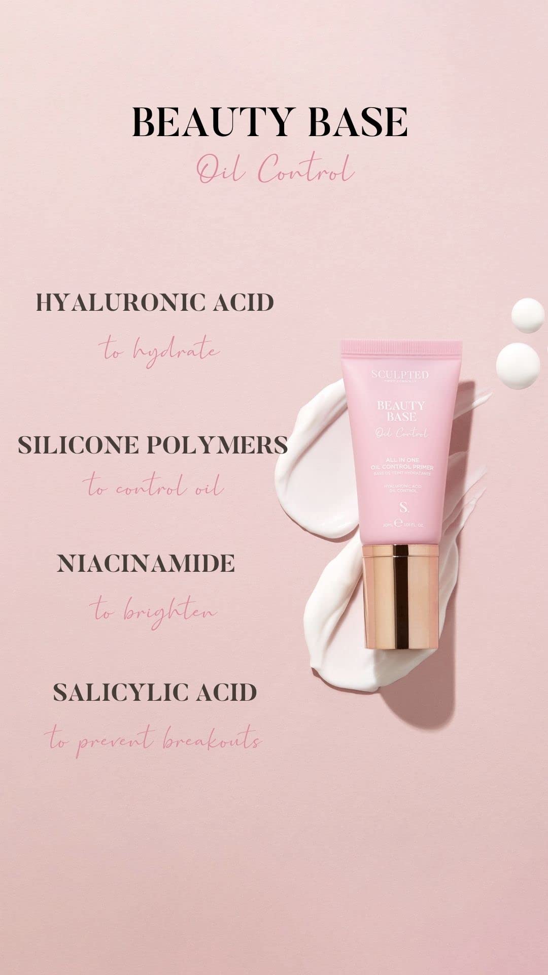 Beauty Base Oil Control Primer from Sculpted by Aimee (Oil Control) – 30ml All in One Moisturising Primer for Oily Skin to Prep, Protect and Perfect