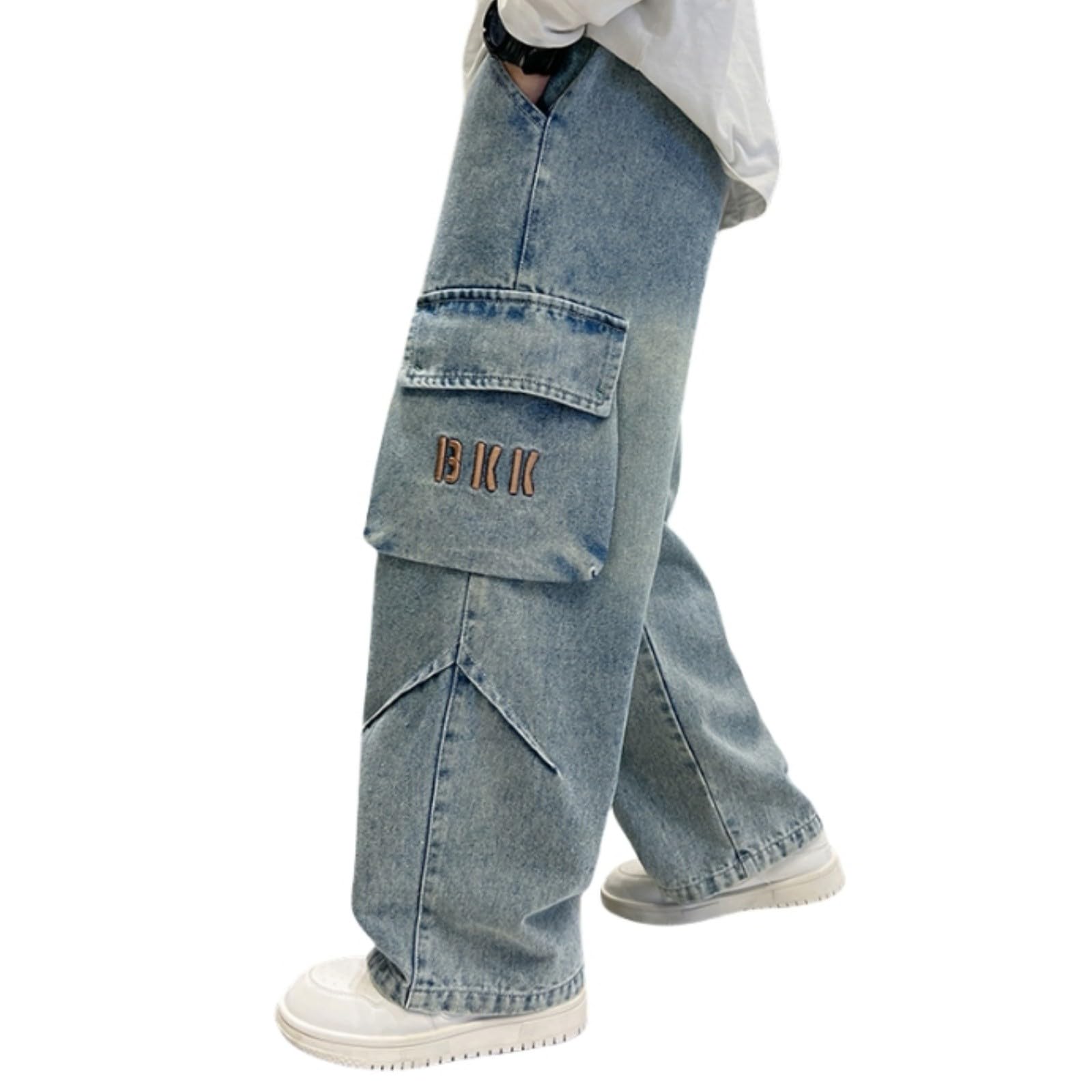Pantalones cargo infantiles con cintura elástica fáciles de poner para niños activos 8