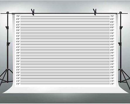 Mugshot Photo Booth Backdrop Banner 10x7ft Police Lineup Height Charts Photo Props Background Accurate Measurements Poster for Bachelorette Girls Night Out