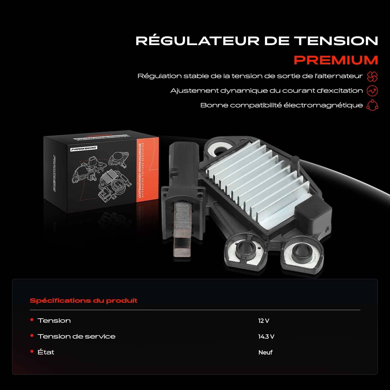 Frankberg Régulateur d'alternateur Régulateur de générateur 140331