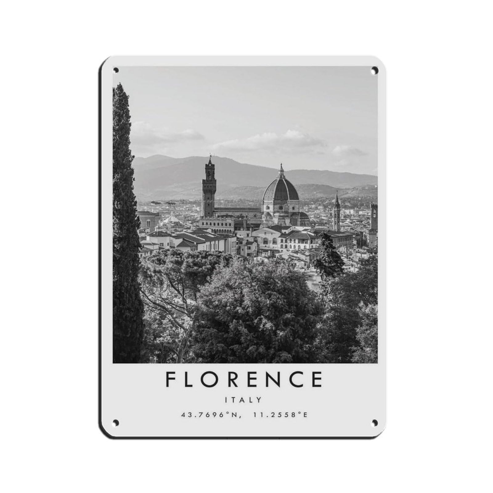 Florence Travel, Italy Poster Poster (2) Tin Sign Vintage Metal Pub Club Cafe Bar Home Wall Art Decoration Poster Retro 12x16inch(30x40cm)