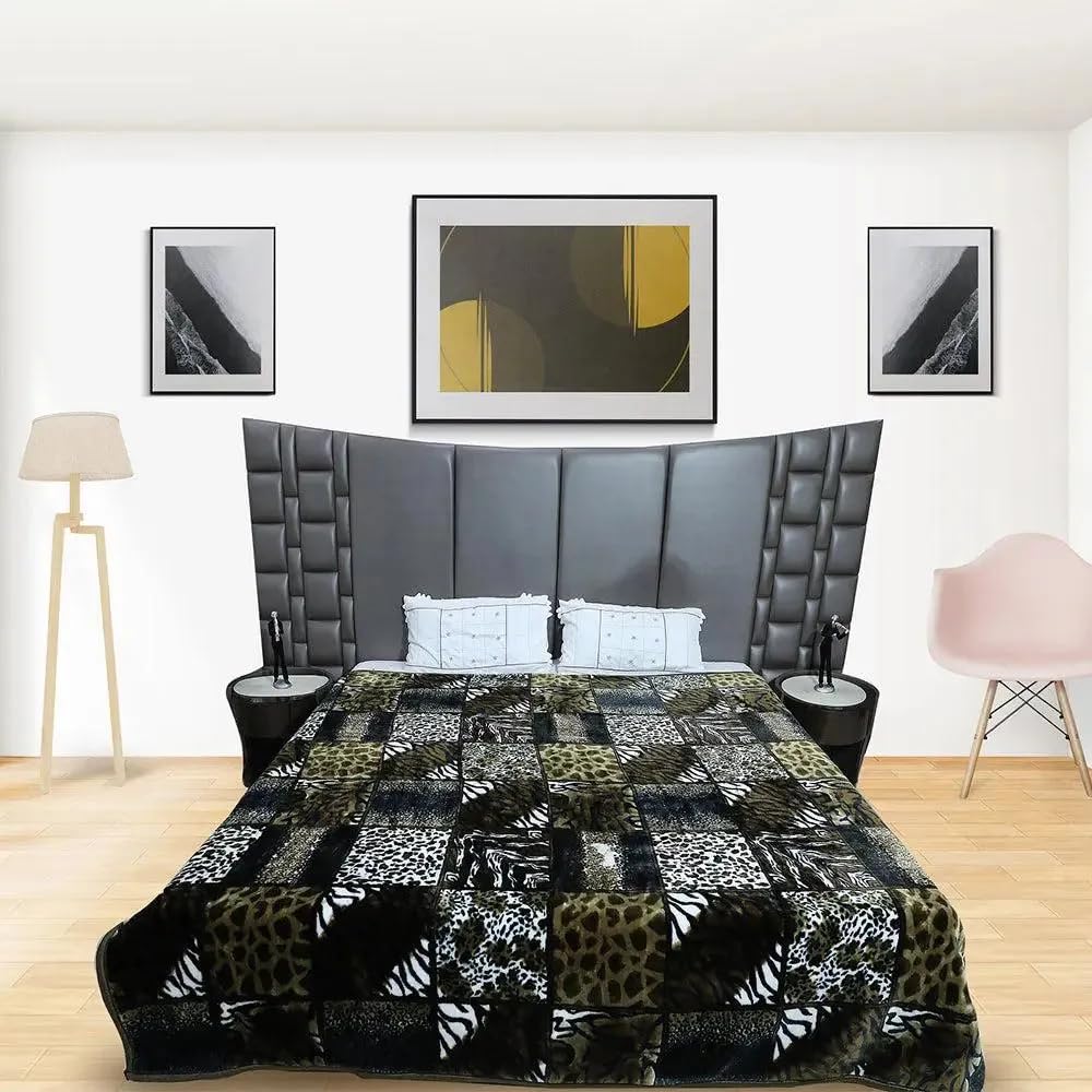 RLJ HOME N FURNISHINGS Super Soft Tiger Print Double Bed Mink Blanket for Winters, Double Ply Blanket King Size with 220x240 Cm - 2Kg (Pack of 1) (Green) (B0DJ2YSGQJ) Amazon Price History, Amazon Price Tracker