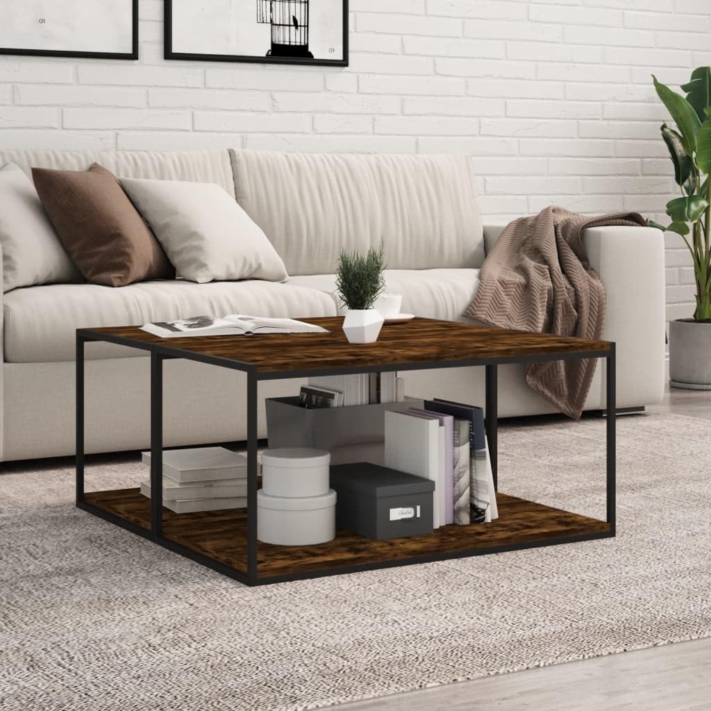 Półki ścienne, 4 sztuki, drewno wędzone, 80 x 40 x 1,5 cm, 25 kg na regał, modułowe rozszerzenie, do salonu, biura, gabinetu, miejsca do przechowywania i porządku