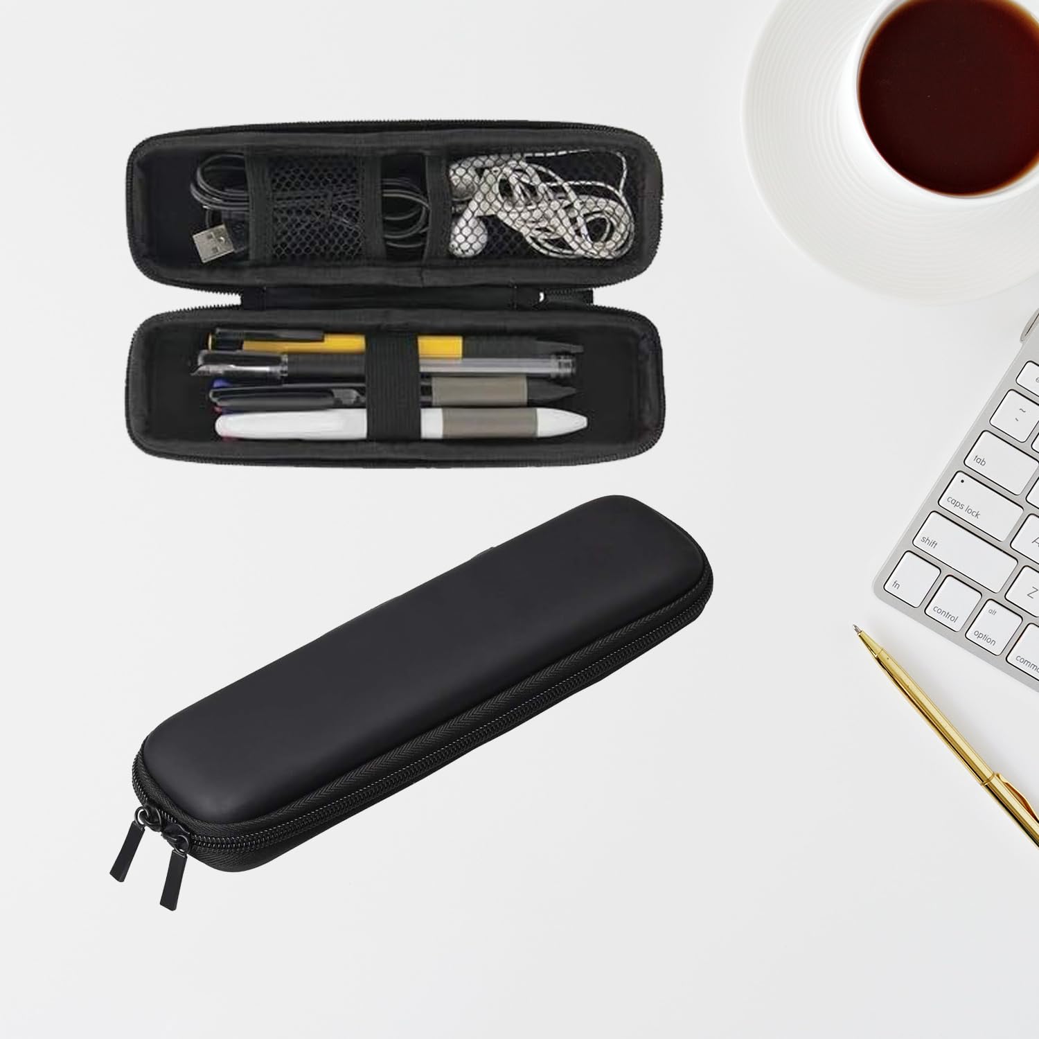 Luckious Hard Shell Pen Case - Durable Stylus Pencil Case Holder Protects Contents from Dust, EVA Pencil Case for Pen - Image 4